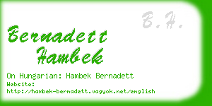 bernadett hambek business card